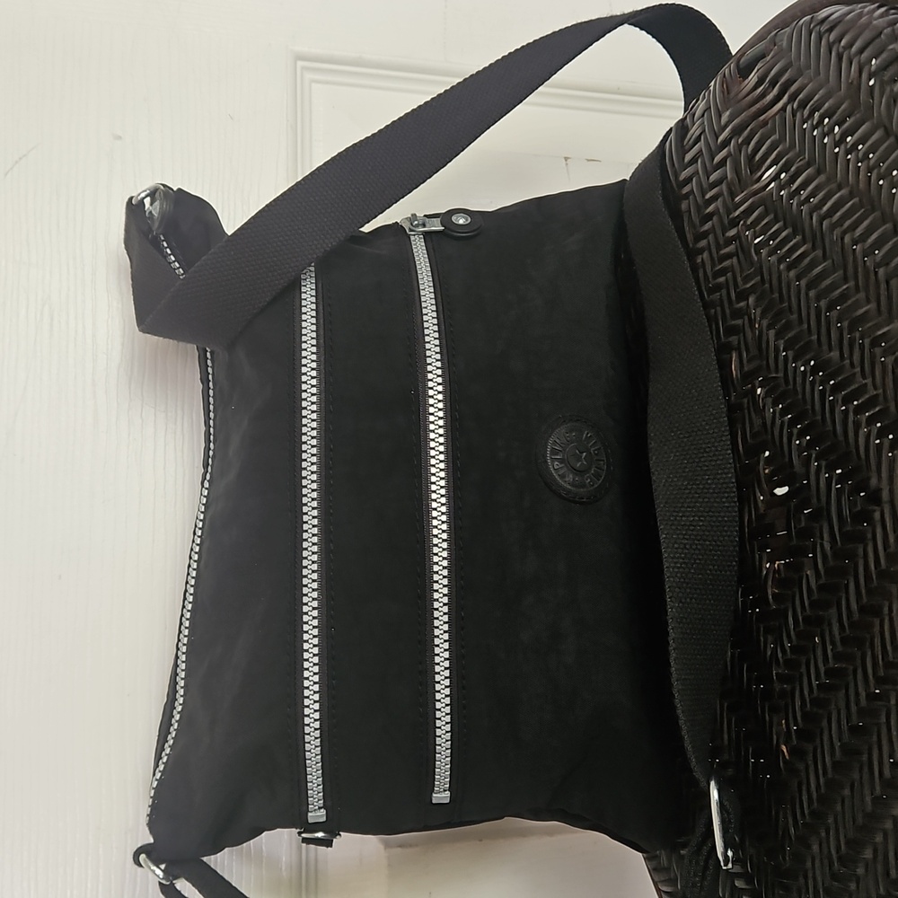 Kipling Alvar Crossbody Bag, Double Zipper, Lightweight, Black